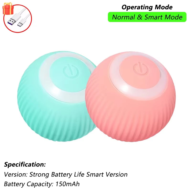 Interactive Rechargeable Cat Toy - Automatic Rolling Ball with Tail for Engaging Play