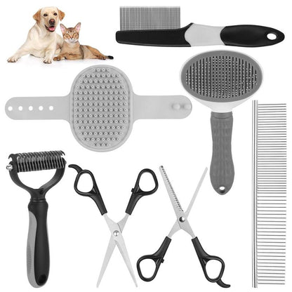 Complete Dog Bath Brush & Grooming Kit - All-in-One Shedding Slicker Brush and Massage Tool for Dogs, Cats & Rabbits | Easy-Clean Design for Healthy, Shiny Coats and Stress-Free Bathing