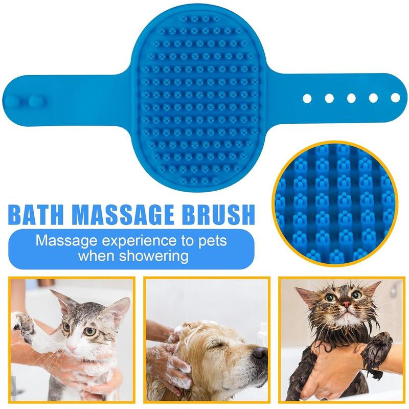 Complete Dog Bath Brush & Grooming Kit - All-in-One Shedding Slicker Brush and Massage Tool for Dogs, Cats & Rabbits | Easy-Clean Design for Healthy, Shiny Coats and Stress-Free Bathing